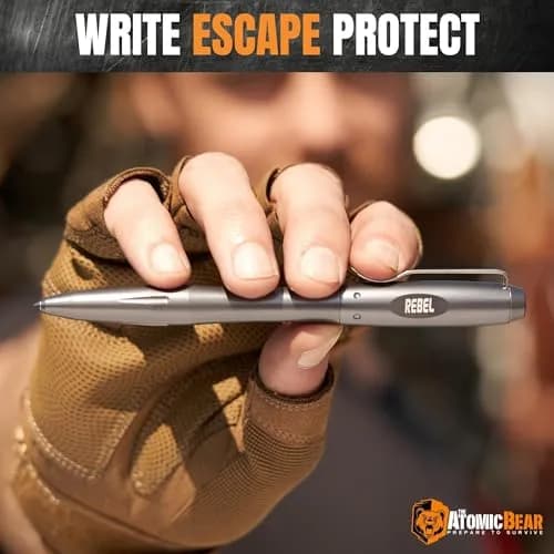 The Atomic Bear Rebel Tactical Pen with Glass Breaker & 2 Ink Cartridges | Writes Smoothly, Lasts a Lifetime thumbnail 6