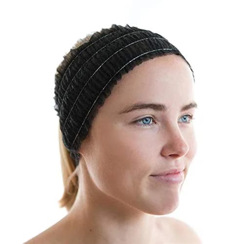 LIFESOFT Disposable Facial Spa Headbands Individual Wrapped, 100 Count (4" x 5.5" unstretched, stretches to 13") | Professional Use & Gentle Skin Fit thumbnail 1