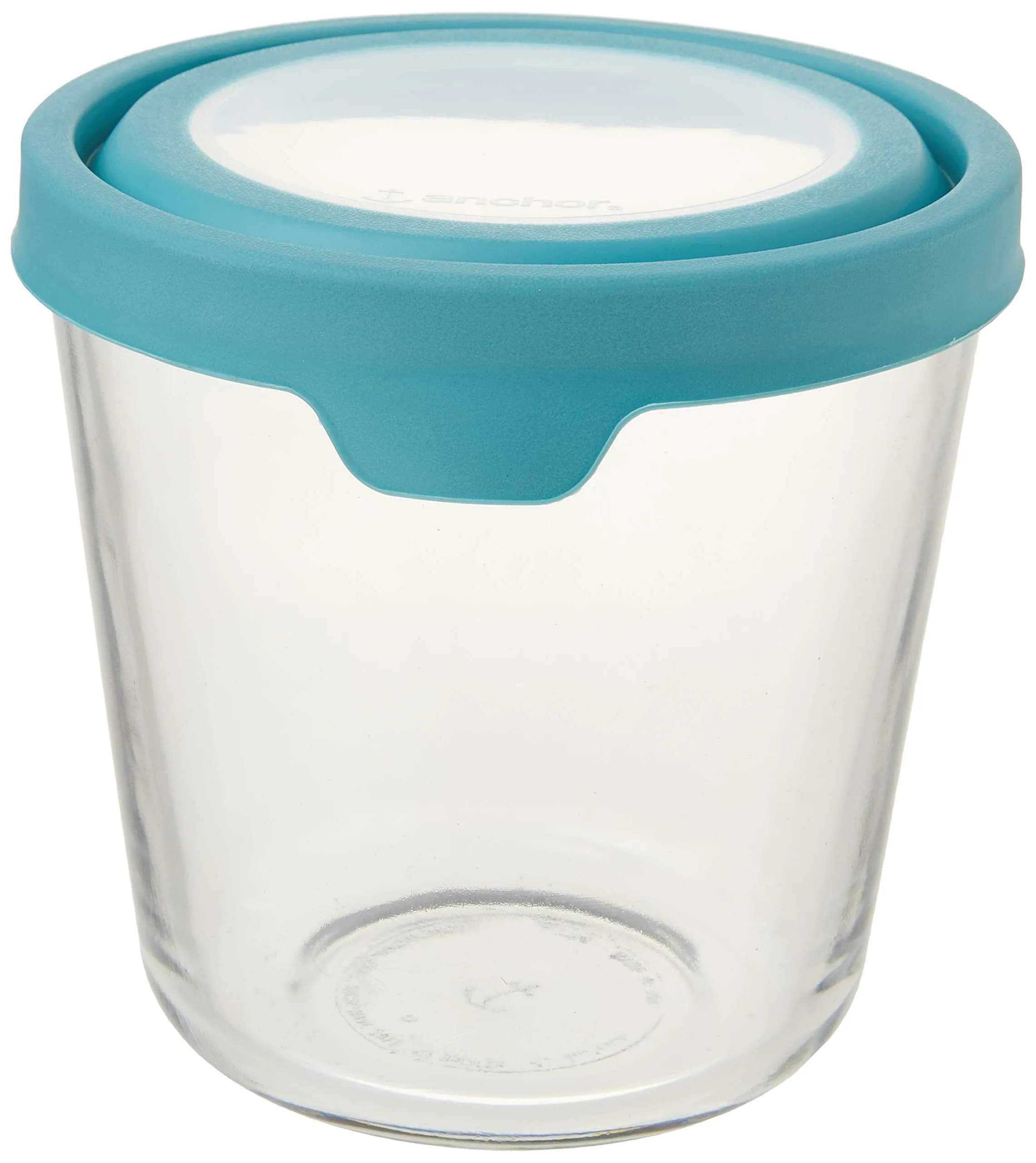 Anchor Hocking Trueseal Glass Food Storage Container with Airtight Lid, 7 Cup Tall, Mineral Blue | Microwave & Oven Safe - main product image
