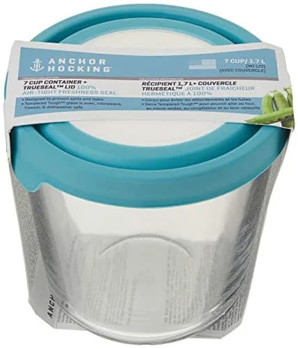 Anchor Hocking Trueseal Glass Food Storage Container with Airtight Lid, 7 Cup Tall, Mineral Blue | Microwave & Oven Safe thumbnail 6