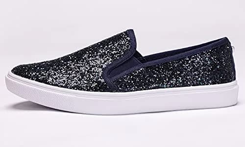 FEVERSOLE Women's Fashion Slip-On Sneakers Navy Size 6 | Trendy & Comfortable Flat Loafers thumbnail 4