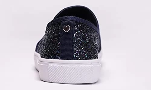 FEVERSOLE Women's Fashion Slip-On Sneakers Navy 8.5 M US | Trendy London Style, Comfortable & Non-Slip thumbnail 6