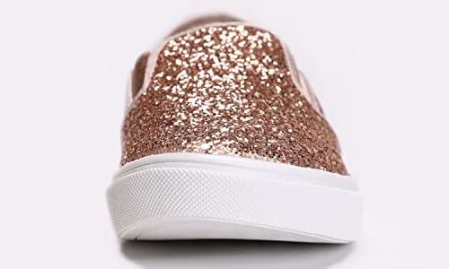 FEVERSOLE Women's Slip-On Sneakers Rose Gold Size 6.5 M US | Fashion Flat Loafers for Women thumbnail 7