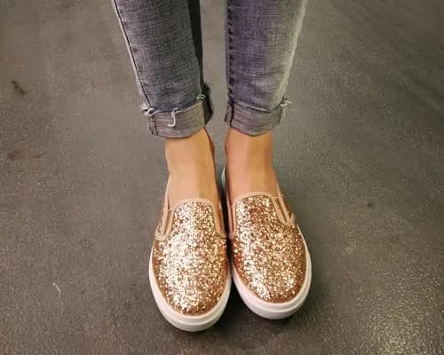 FEVERSOLE Women's Slip-On Sneakers Rose Gold Size 6.5 M US | Fashion Flat Loafers for Women thumbnail 2