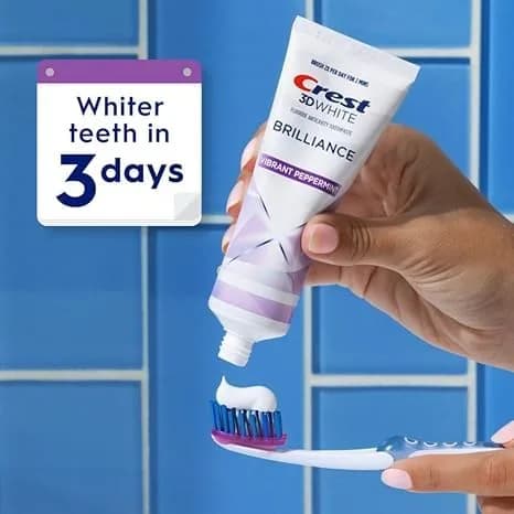 Crest 3D White Brilliance Vibrant Peppermint Toothpaste 12.3 oz (360ml) Pack of 3 | Fastest Whitening & Advanced Stain Protection - view 5