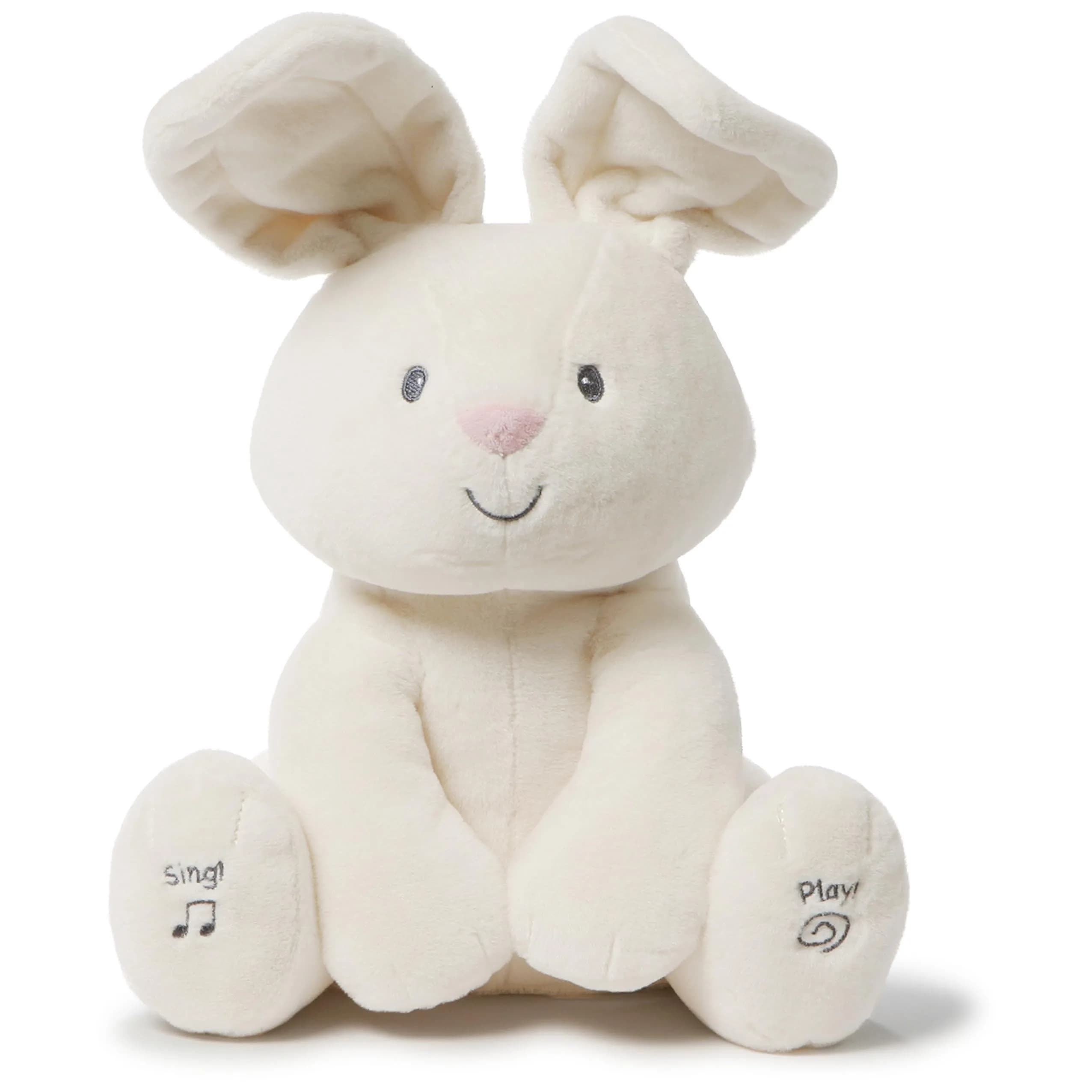 GUND Baby Flappy Elephant 12-inch Interactive Plush Toy | Animated Musical Baby Toy for 0+ — Flora