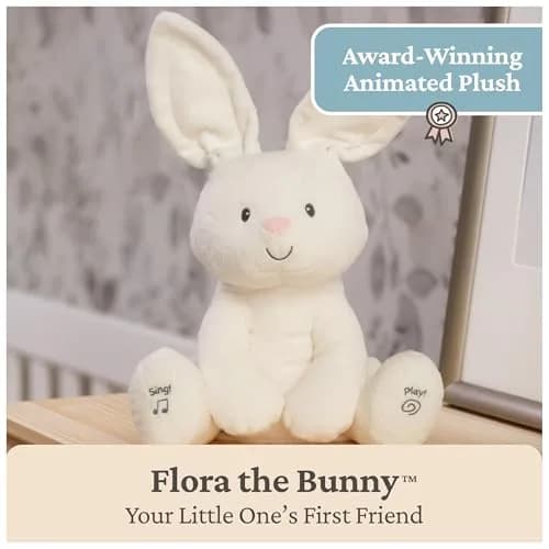 GUND Baby Flora Bunny 12-Inch Interactive Plush Toy | Musical, Animated, Soft for Babies 0+ thumbnail 8