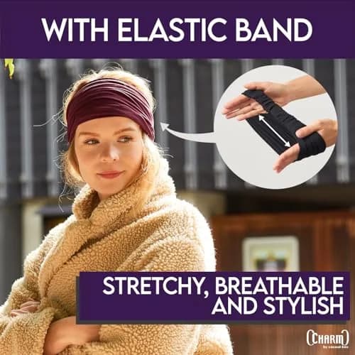 CHARM White Headband for Men, Japanese Style Head Wrap, L | Breathable, Secure Fit, Versatile Head Accessory thumbnail 2