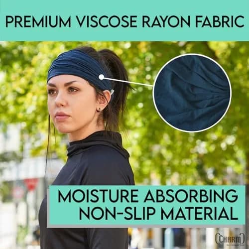 CHARM White Headband for Men, Japanese Style Head Wrap, L | Breathable, Secure Fit, Versatile Head Accessory thumbnail 3
