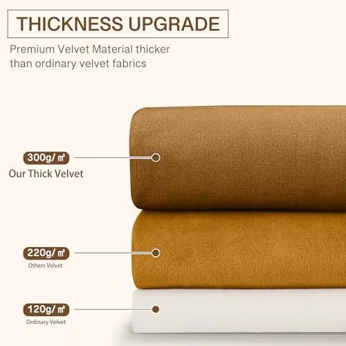 StangH Velvet Blackout Curtains 52"W x 84"L | Thermal Insulation & Privacy (110 characters) thumbnail 5