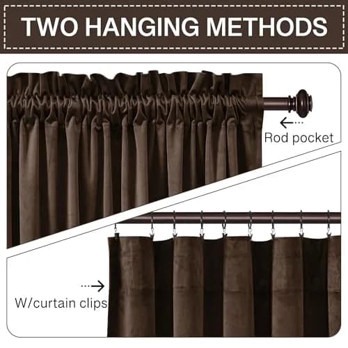 StangH Velvet Blackout Curtains 52"W x 84"L | Thermal Insulation & Privacy (110 characters) thumbnail 3