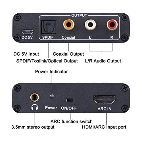 Tendak HDMI ARC Audio Extractor for HDTV Soundbar Speaker Amplifier | 192KHz PCM Support thumbnail 3