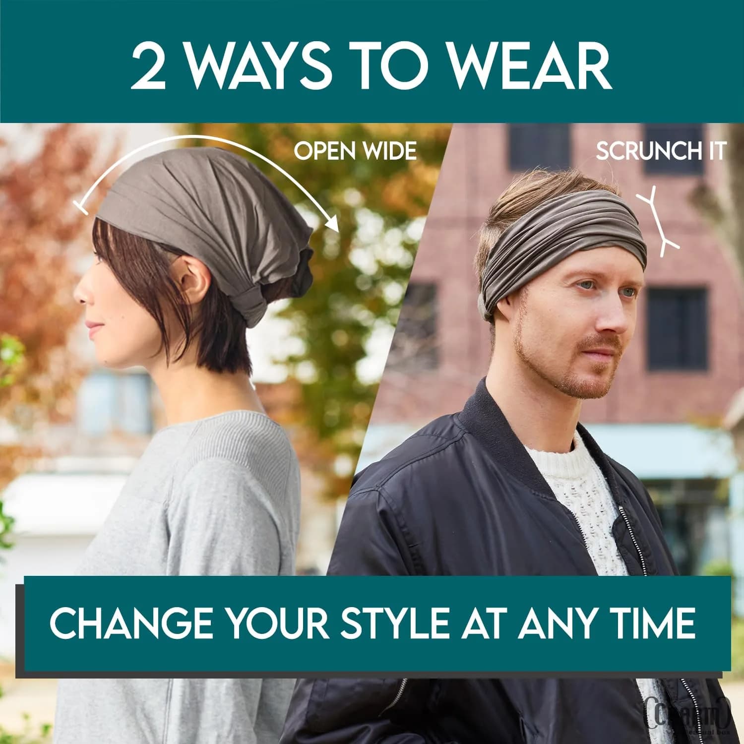 CHARM Dark Gray Headband for Men, Japanese Style Bandana, L | Breathable, Elastic Fit, Versatile for Active & Casual Wear thumbnail 6