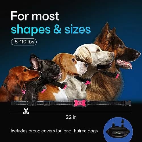 DogRook Humane Rechargeable Bark Collar for Dogs | Beep & Vibration, Waterproof, Pink thumbnail 6