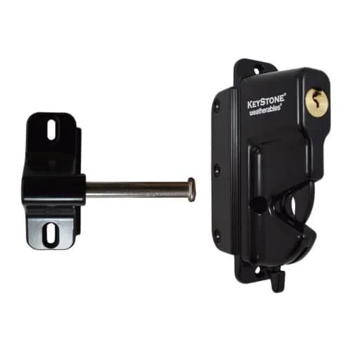 Weatherables Keystone Gate Latch Heavy Duty Zinc Lockable 1-Sided | Fits Metal, Wood & Vinyl Fences thumbnail 1