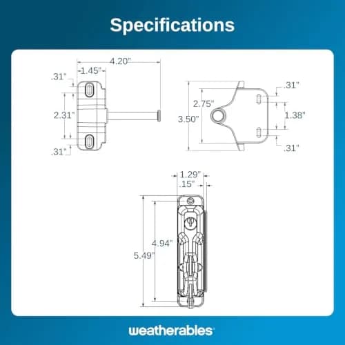 Weatherables Keystone Gate Latch Heavy Duty Zinc Lockable 1-Sided | Fits Metal, Wood & Vinyl Fences thumbnail 7