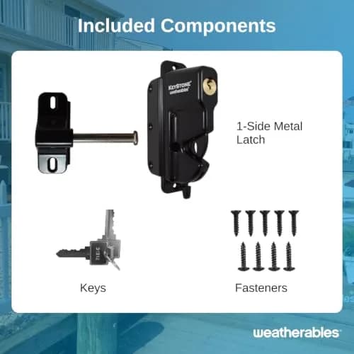 Weatherables Keystone Gate Latch Heavy Duty Zinc Lockable 1-Sided | Fits Metal, Wood & Vinyl Fences thumbnail 8