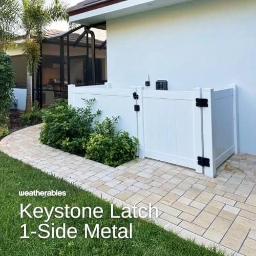 Weatherables Keystone Gate Latch Heavy Duty Zinc Lockable 1-Sided | Fits Metal, Wood & Vinyl Fences thumbnail 2