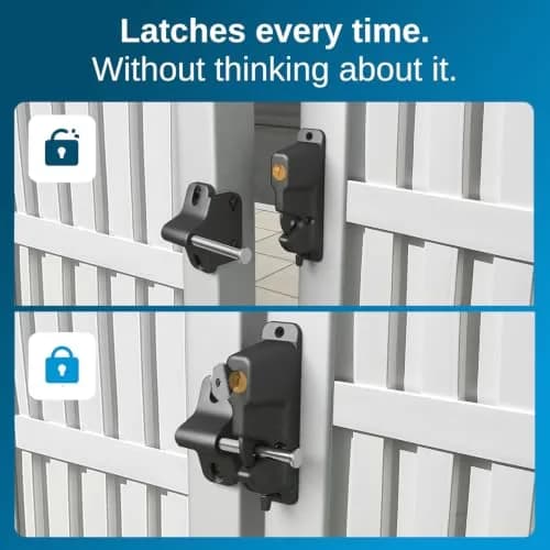 Weatherables Keystone Gate Latch Heavy Duty Zinc Lockable 1-Sided | Fits Metal, Wood & Vinyl Fences thumbnail 3