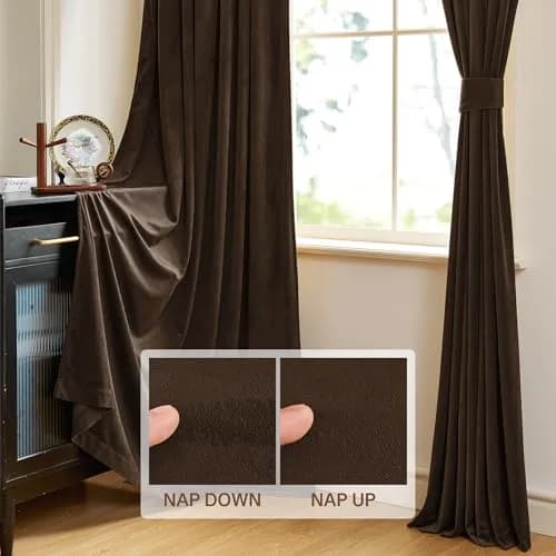 StangH Blackout Velvet Curtains 96 inches | Luxurious 300 GSM, Thermal Insulation, Privacy & UV Protection thumbnail 4