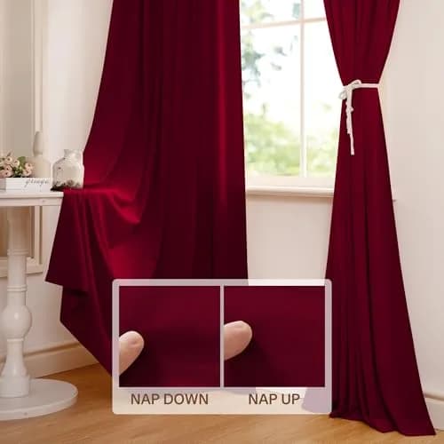 StangH Theater Red Velvet Curtains 52"W x 84"L | Luxurious, Thermal, Privacy (70-120 chars) thumbnail 4