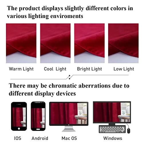 StangH Theater Red Velvet Curtains 52"W x 84"L | Luxurious, Thermal, Privacy (70-120 chars) thumbnail 9