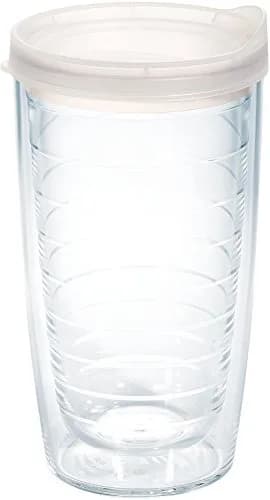 Tervis 16oz Clear & Colorful Lidded Insulated Tumbler | Keeps Drinks Hot & Cold, Made in USA thumbnail 1