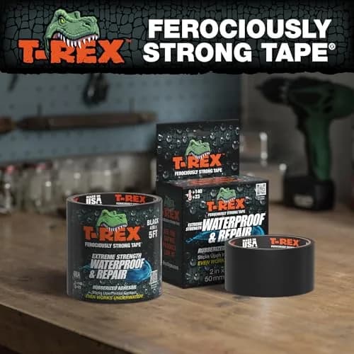 T-REX Heavy Duty Waterproof Repair Tape 10 cm x 1.5 m (4 in x 5 ft) Black | Bonds Wet, Rough, Dirty Surfaces thumbnail 7