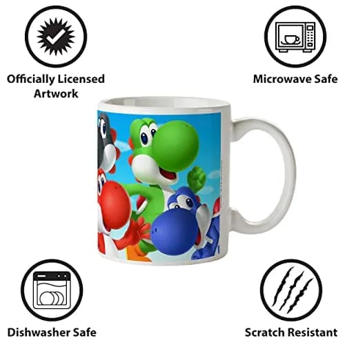 Pyramid America Super Mario Yoshi Mug - 11 oz. Ceramic Cup for Coffee, Cocoa & Tea Drinkers - Chip Resistant & Printed Both Sides thumbnail 4