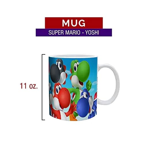 Pyramid America Super Mario Yoshi Mug - 11 oz. Ceramic Cup for Coffee, Cocoa & Tea Drinkers - Chip Resistant & Printed Both Sides thumbnail 8