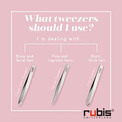 Rubis Classic Slant Tip Tweezers 1.3cm (0.5in) | Swiss Made Precision for Eyebrows & Fine Hairs thumbnail 3