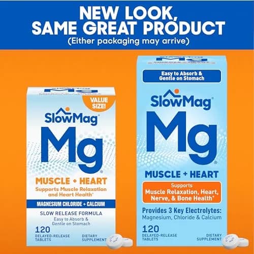 Slow-Mag Magnesium & Calcium Supplement 120 Tablets | Supports Muscle, Heart & Bone Health with High Absorption thumbnail 2