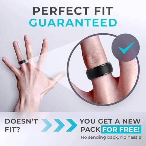 ThunderFit Step Edge Silicone Wedding Ring for Men, 10mm Wide, Size 6.5-7 (17.35mm) | Safe for Active Lifestyles thumbnail 5
