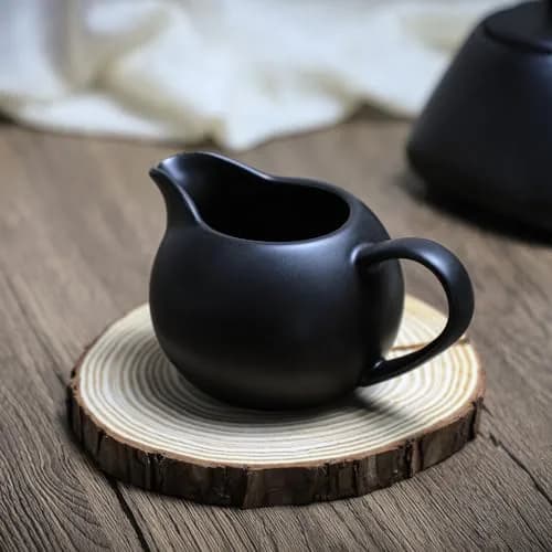 FUYU Matte Ceramic Creamer with Handle, 8oz | Small Coffee Milk Pitcher for Home & Kitchen thumbnail 4