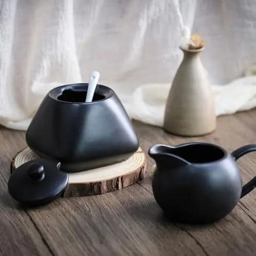 FUYU Matte Ceramic Creamer with Handle, 8oz | Small Coffee Milk Pitcher for Home & Kitchen thumbnail 5