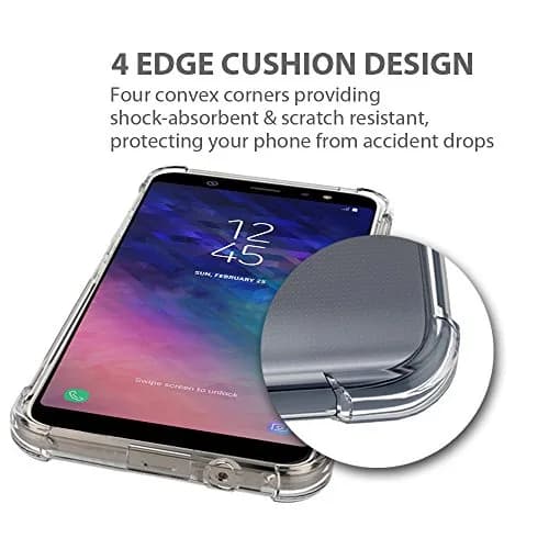 Zeking Crystal Clear TPU Case for Samsung Galaxy A6 (2018) - 1.5mm Thick | Protects Screen & Buttons thumbnail 3