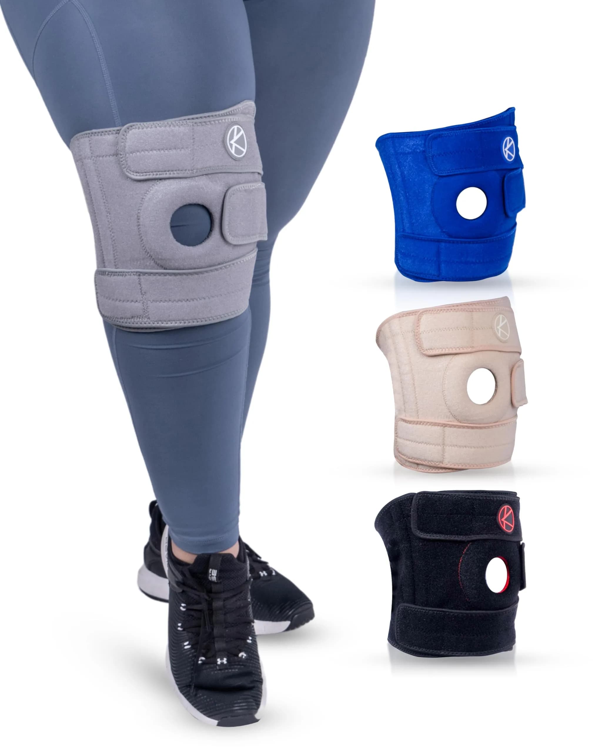 KARM Plus Size Knee Brace for Women & Men XL/XXL/3XL Gray | FDA Approved Adjustable Fit Orthopedic Brace thumbnail 1