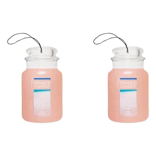 Yankee Candle Pink Sands Paper Car Jar Air Freshener, Pack of 2 | Exotic Island Escape Fragrance thumbnail 1