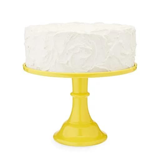 Twine Yellow Melamine Cake Stand | Durable Food Service Dessert Accessory (11.5 x 8 inches, Set of 1) thumbnail 1