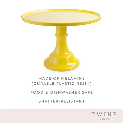 Twine Yellow Melamine Cake Stand | Durable Food Service Dessert Accessory (11.5 x 8 inches, Set of 1) thumbnail 2
