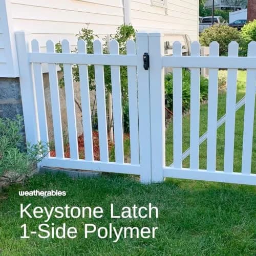 Weatherables Keystone 1-Sided Heavy Duty Lockable Gate Latch | Nylon Polymer Fence Gate Lock (1-Sided, Heavy Duty, Lockable) thumbnail 2