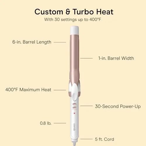 Conair Double Ceramic Curling Iron 1" Barrel White/Rose Gold | Beach Waves & Defined Curls thumbnail 4