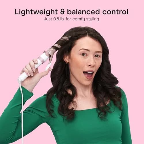Conair Double Ceramic Curling Iron 1" Barrel White/Rose Gold | Beach Waves & Defined Curls thumbnail 5