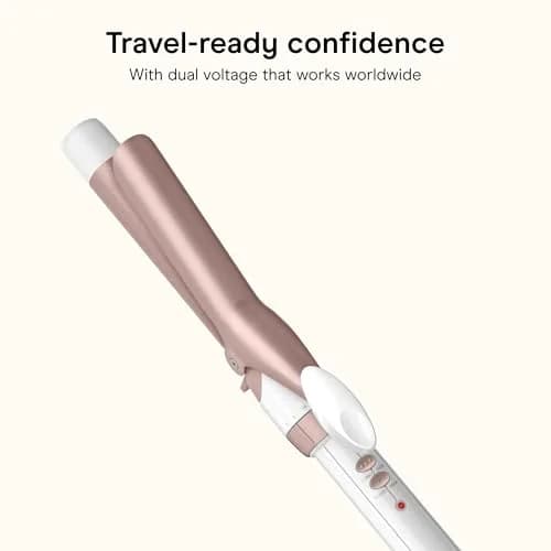 Conair Double Ceramic Curling Iron 1" Barrel White/Rose Gold | Beach Waves & Defined Curls thumbnail 6