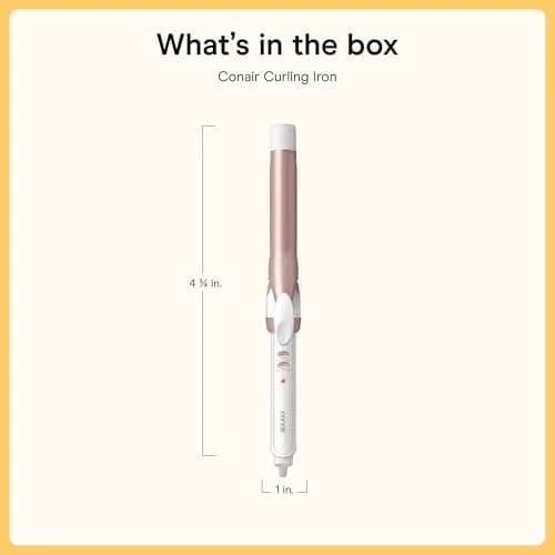 Conair Double Ceramic Curling Iron 1" Barrel White/Rose Gold | Beach Waves & Defined Curls thumbnail 7