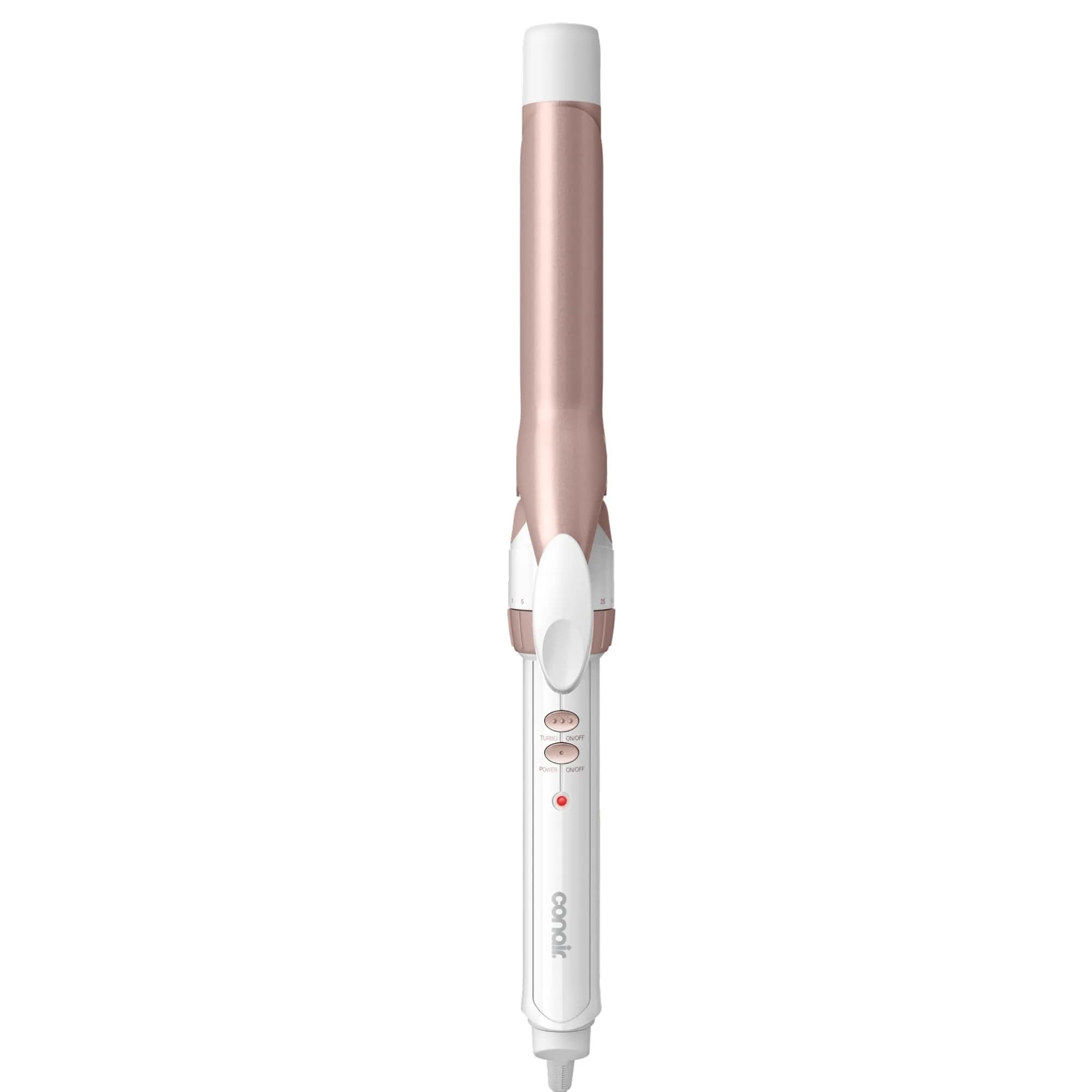 Conair Double Ceramic Curling Iron 1" Barrel White/Rose Gold | Beach Waves & Defined Curls - main product image