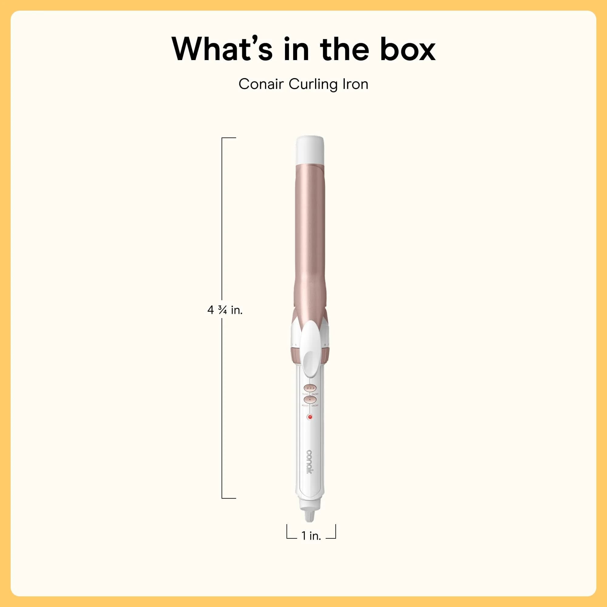 Conair Double Ceramic Curling Iron 1" Barrel White/Rose Gold | Beach Waves & Defined Curls - view 7