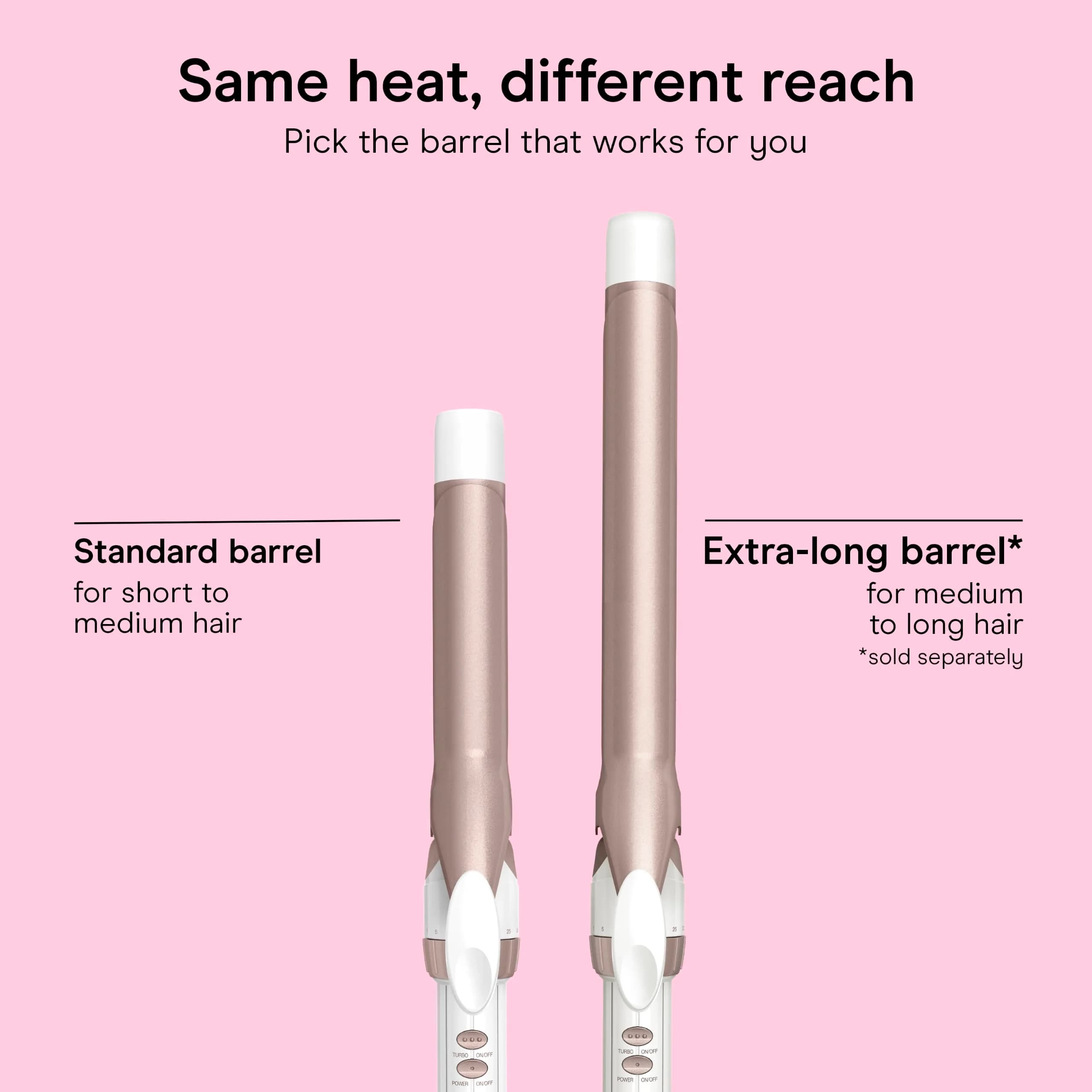 Conair Double Ceramic Curling Iron 1" Barrel White/Rose Gold | Beach Waves & Defined Curls - view 8