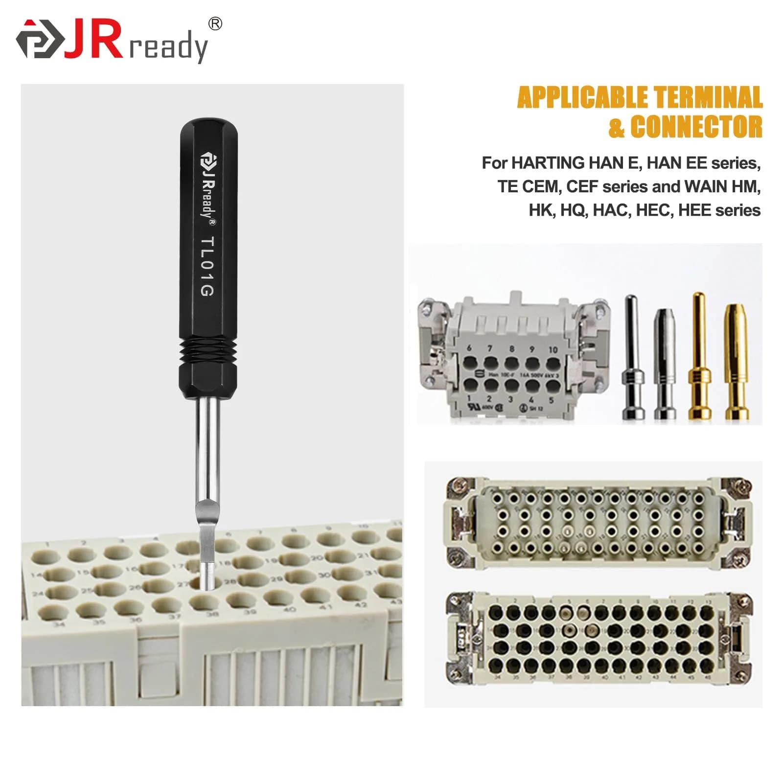 JRready TL01G Pin Removal Tool for HARTING, Wain, TE 16A Connectors | Alloy Steel Construction - view 3