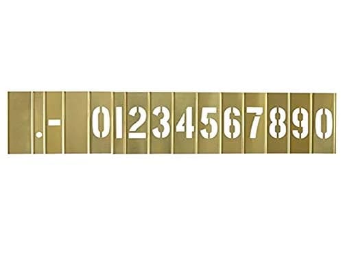 Deezio 1 Inch Brass Stencil Kit Numbers and Punctuations 15 Piece Set | Durable Brass for Crafts and Art — 1inch(15piece)